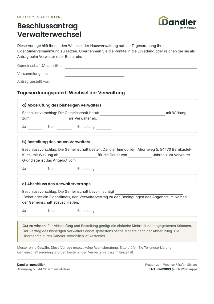 Vorschau der Beschlussvorlage